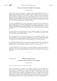Answer Given by Mr Patten on Behalf of the Commission