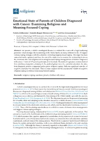 Examining Religious and Meaning-Focused Coping