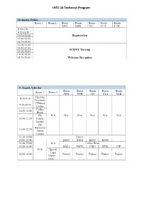 IHTC-16 Technical Program
