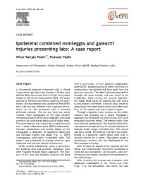Ipsilateral Combined Monteggia and Galeazzi Injuries Presenting Late: a Case Report
