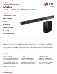 NB3740 320W 4.1Ch Streaming Sound Bar with Wireless Subwoofer