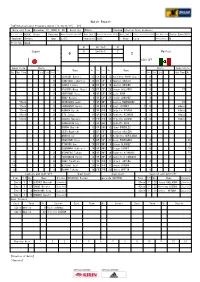 Official Match Report