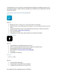 Organization & Task Management