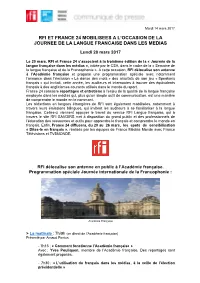 Programmation De France Médias Monde Format