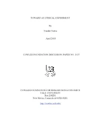 Toward an Ethical Experiment