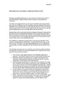 Annex 9 Draft Reply to the Consultation on Rail Action Plan for Kent
