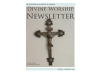 Divine Worship Newsletter