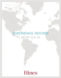 Experience Record As of 12.31.19
