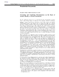 Preventing and Combating Discrimination on the Basis of Gender Identity Or Sexual Orientation