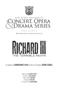 Richard III: the Terrible Reign 2012 Program