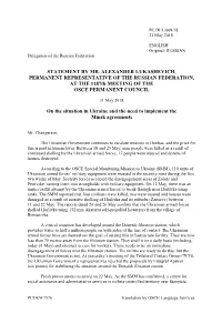 STATEMENT by MR. ALEXANDER LUKASHEVICH, PERMANENT REPRESENTATIVE of the RUSSIAN FEDERATION, at the 1187Th MEETING of the OSCE PERMANENT COUNCIL