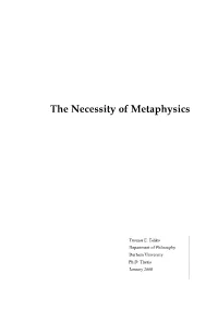 The Necessity of Metaphysics
