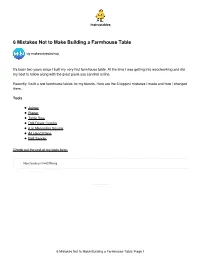 6 Mistakes Not to Make Building a Farmhouse Table