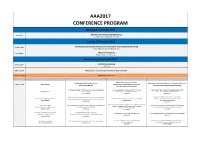 AAA2017 Conference Program 2Nd November
