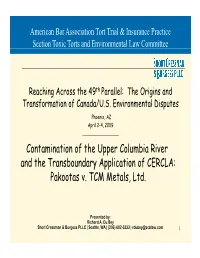 Contamination of the Upper Columbia River And