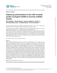 Deploying Authentication in the Wild: Towards Greater Ecological Validity