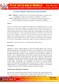 E-Cash Payment Protocols and Systems