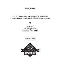 Final Report Use of Cometabolic Air Sparging to Remediate