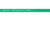 Micro Typography Part 1: Spacing