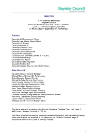 Minutes of Council Meeting