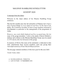 Mourne Ramblers Newsletter August 2020