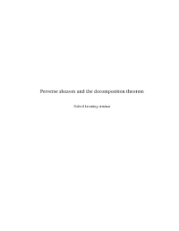 Perverse Sheaves and the Decomposition Theorem