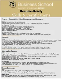Resume Ready Resource Guide