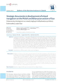 Strategic Documents in Development of Inland Navigation on the Polish