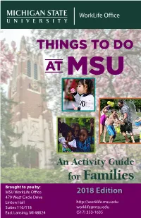 2018 Things to Do at MSU (PDF)