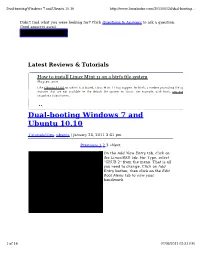 Dual-Booting Windows 7 and Ubuntu 10.10