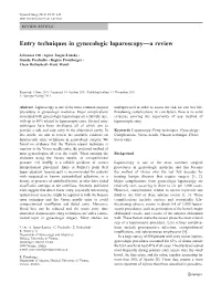 Entry Techniques in Gynecologic Laparoscopy—A Review