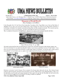 UMA News Bulletin 2020 Spring Issue