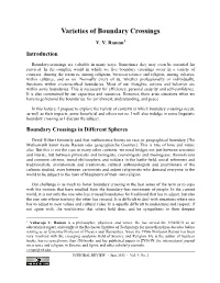 Varieties of Boundary Crossings