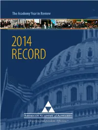 2014 RECORD ACADEMY YEAR in REVIEW 2014 Table of Contents