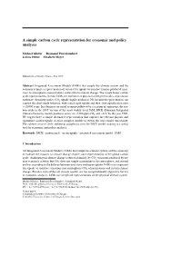 A Simple Carbon Cycle Representation for Economic and Policy Analyses