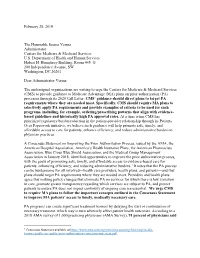 AAFP Letter to CMS on Prior Authorizations in Medicare