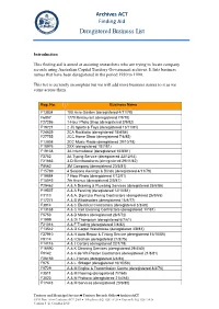 Deregistered Businesses List