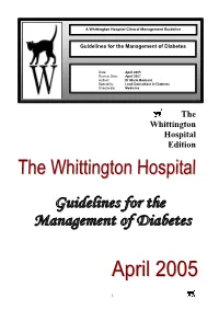 Guidelines for the Management of Diabetes