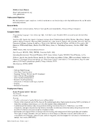 Matthew Jason Benson Email: Mbenson@Apache
