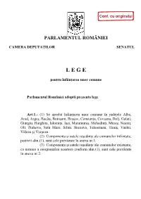 Pentru Înfiinţarea Unor Comune