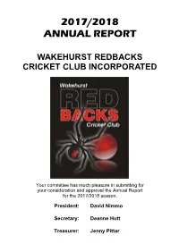 Wakehurst Redbacks Annual Report