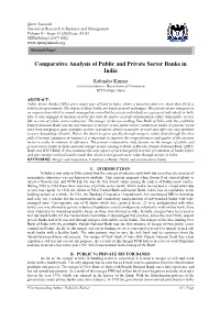 Comparative Analysis of Public and Private Sector Banks in India