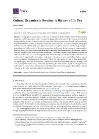 Cultural Expertise in Sweden: a History of Its Use