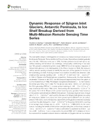 Dynamic Response of Sjögren Inlet Glaciers, Antarctic Peninsula, to Ice Shelf Breakup Derived from Multi-Mission Remote Sensing Time Series