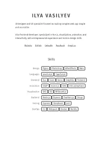 Frontend Developer, Specialized in Vue.Js, Visualization, Animation, and Interactivity, with Entrepreneurial Experience and Motion Design Skills