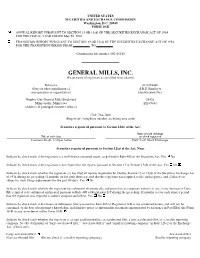 GENERAL MILLS, INC. (Exact Name of Registrant As Specified in Its Charter)