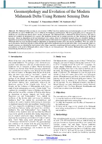 Geomorphology and Evolution of the Modern Mahanadi Delta Using Remote Sensing Data