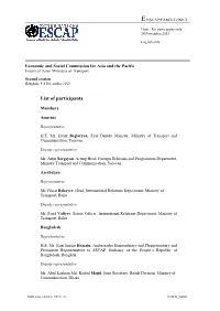 List of Participants
