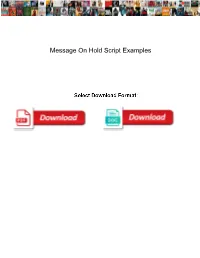 Message on Hold Script Examples