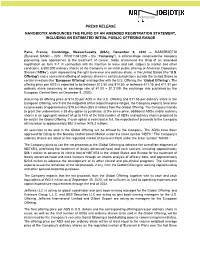 Nanobiotix Announces the Filing of an Amended Registration Statement, Including an Estimated Initial Public Offering Range